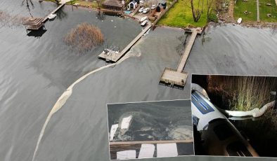 Milyonların içme suyu olan Sapanca Gölü’nde şok! Boru hattı patladı, akaryakıt sızdı